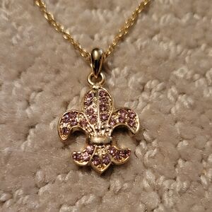 NWT Cookie Lee Pink Gold Fleur de Lis